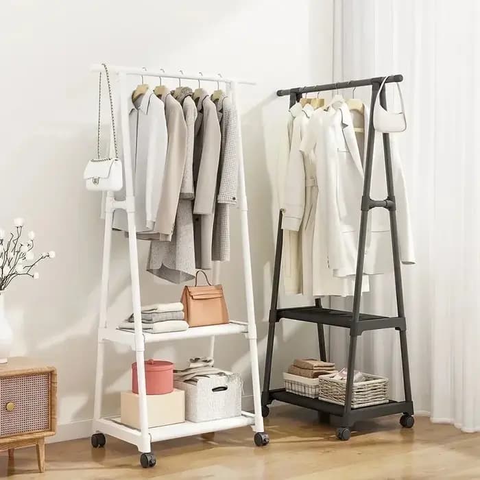 Rangement multifonctionnel dortoir vêtements support de séchage plancher debout porte-vêtements Simple