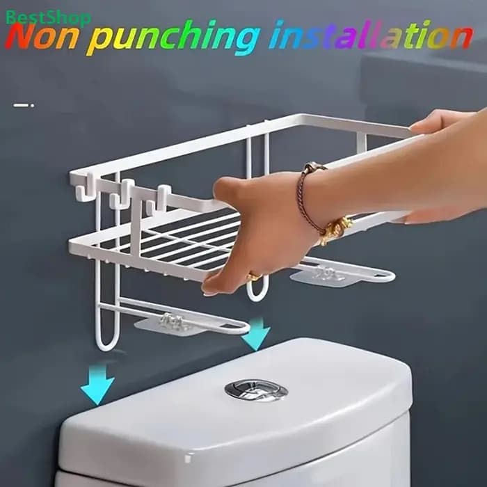 ❄ Étagère de rangement en métal pour au-dessus des toilettes