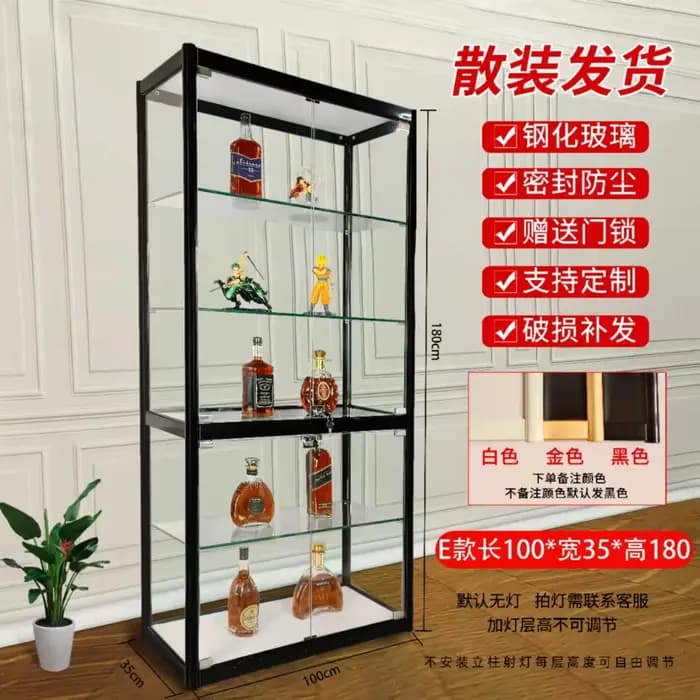 Armoire de rangement modèle transparent sur mesure pour articles en verre