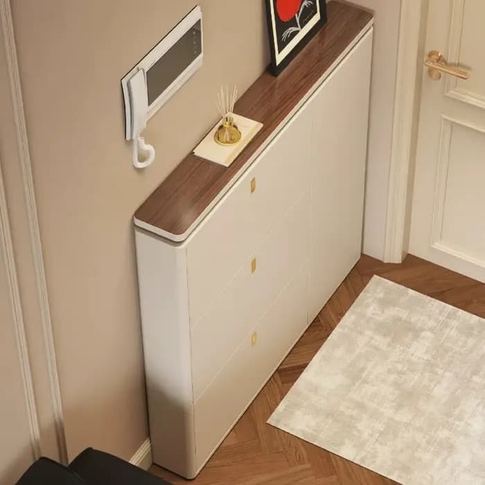 Organisateur de chaussures de balcon, meuble à chaussures mince de luxe en bois, étagère à chaussures pour entrée d'hôtel, organisateur de chaussures, mobilier de chambre