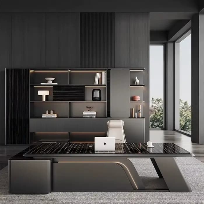 Bureau de bureau moderne peu encombrant