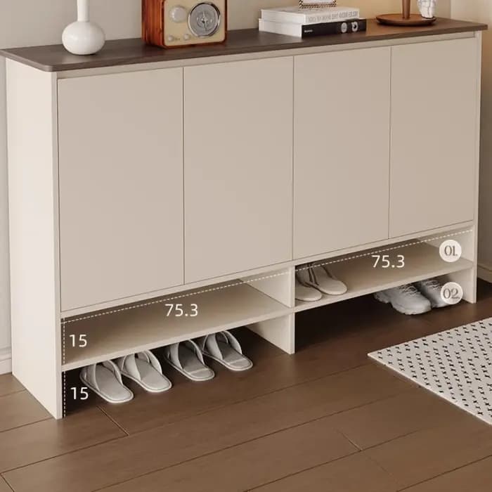 Étagère à chaussures verticale blanche Vintage européenne Ultra mince armoire