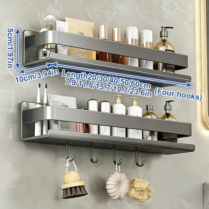 Étagère de rangement murale simple couche pour salle de bain