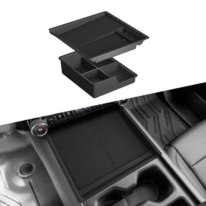 SMABEE pour Chevy Silverado EV 2024-2026 Console Centrale Boîte De Rangement Plateau Double-couche Organisateur