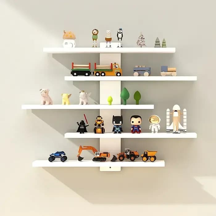 Étagère murale réglable à 5 niveaux pour figurines, objets de collection et petits blocs de construction - Décoration moderne pour la maison