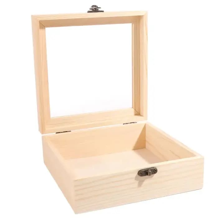 Boîte de rangement rectangulaire en bois