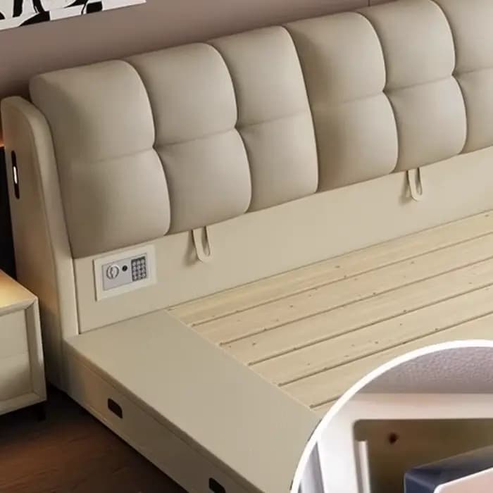 180x200 cm King pleine taille lit Double en cuir multifonctionnel stockage