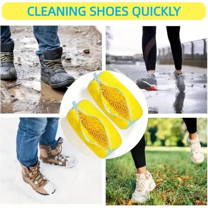 Sac de lavage de chaussures à linge durable jaune avec fermeture éclair rose idéal