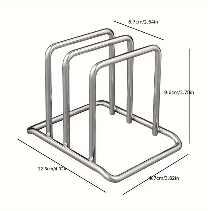 Étagère de cuisine en acier inoxydable pour casseroles et planches à découper