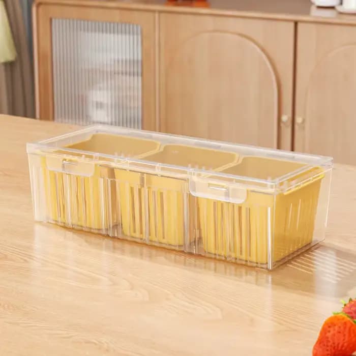 Organisateur de stockage de réfrigérateur résistant aux aliments, pour gingembre, cebollins, oignons