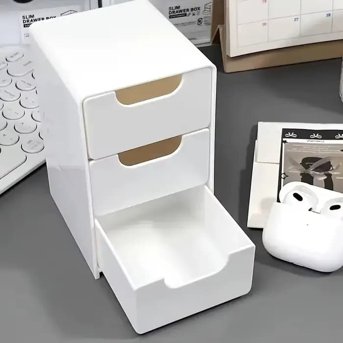 Boîte de rangement de cosmétiques en plastique à 3 niveaux, organisateur avec tiroirs, rangement de