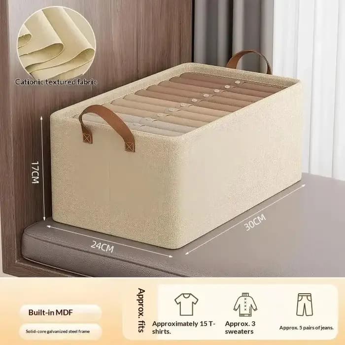 Boîte de rangement pliable en tissu pour la maison