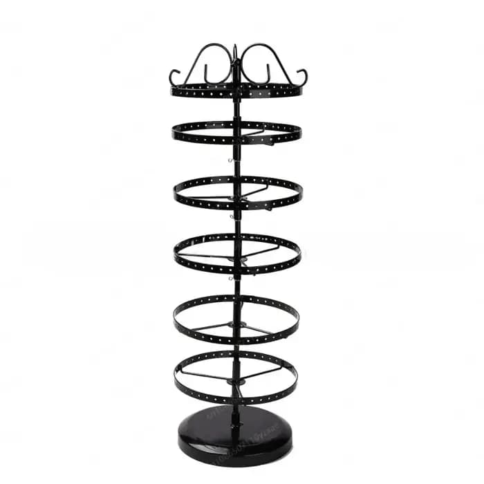 Support de boucles d'oreilles rotatif à 6 niveaux, présentoir multicouche pour goujons et cerceaux,