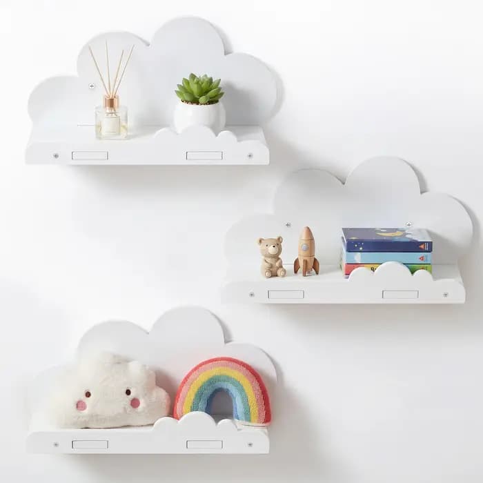 Lot de 3 étagères murales flottantes en forme de nuage