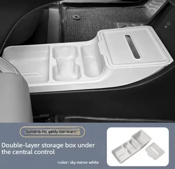 Boîte de rangement double couche pour console centrale Geely EX2/Xingyuan 2025-26, accessoires de dé