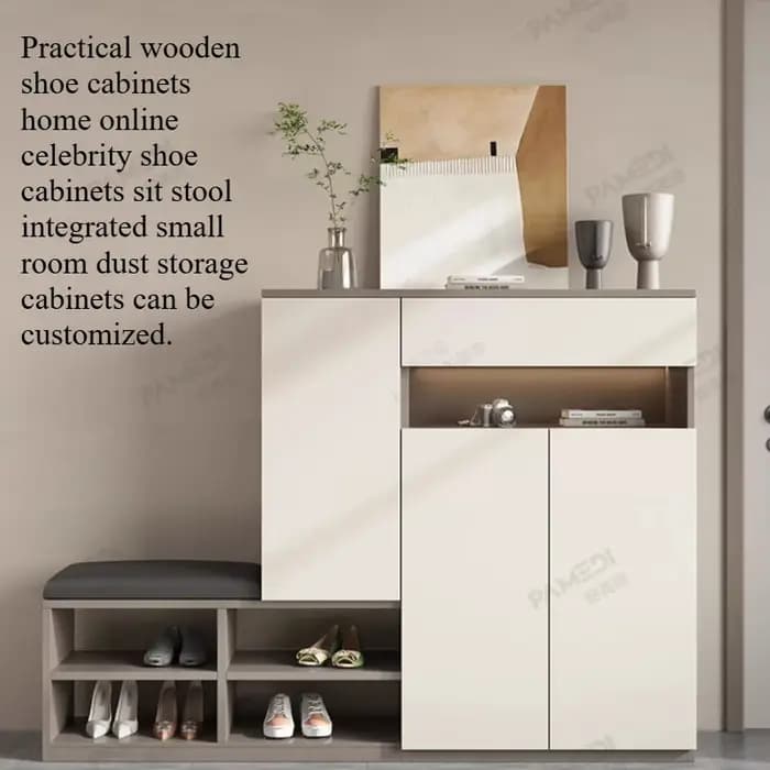 Meuble à chaussures italien en bois pour entrée