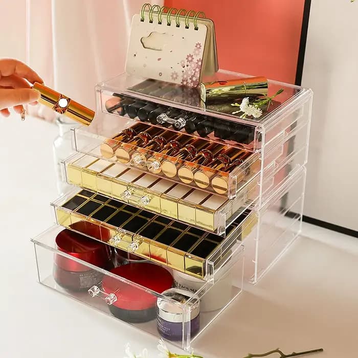 Boîte de rangement transparente en acrylique pour cosmétiques