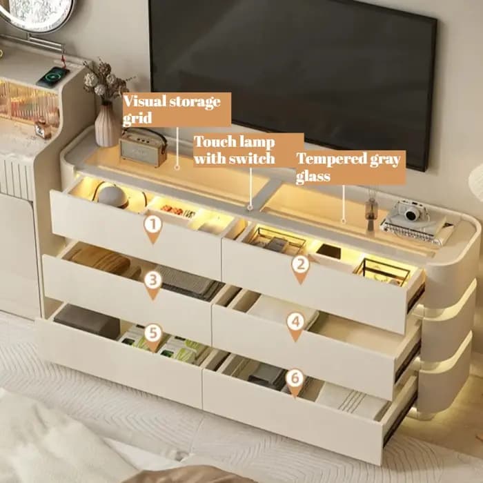 Meuble de rangement en bois avec vitrine pour objets de collection, style Lumières Nordiques, pour chambre et couloir