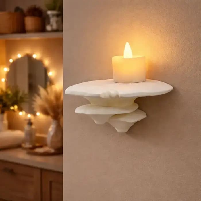 Étagère de rangement murale en plastique imprimée en 3D, petite étagère en forme de champignon, gain de place, étagère de rangement pour bureau