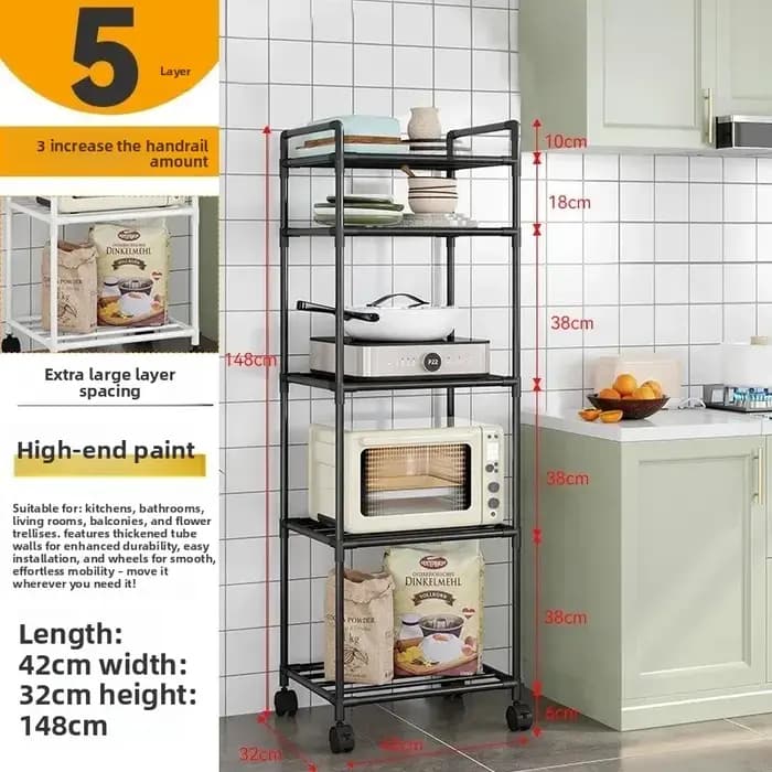 Support de rangement au sol multicouche de cuisine