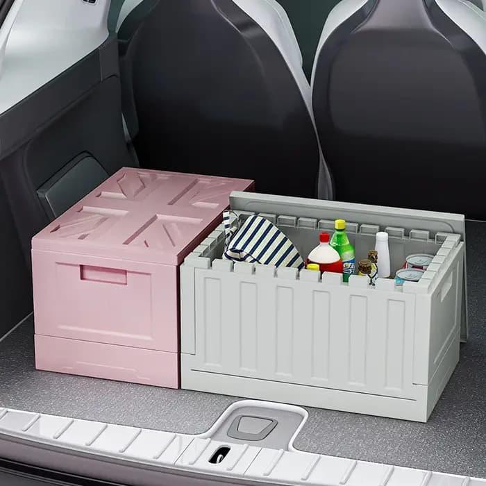 Boîte de rangement en plastique pliable de grande capacité