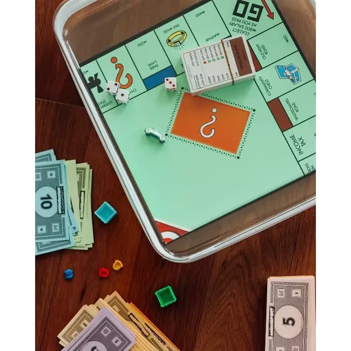 1 boîte de rangement rigide transparente avec fermeture à glissière - Organisateur de jeux de société en plastique