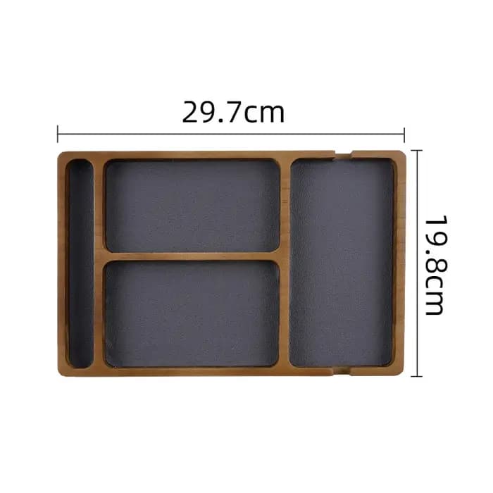 Boîte de rangement de bureau en bois avec compartiments, boîte de rangement pour lunettes de bureau