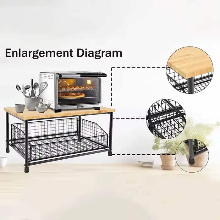 Organisateur de comptoir de cuisine – Étagère multi-usages pour micro-ondes