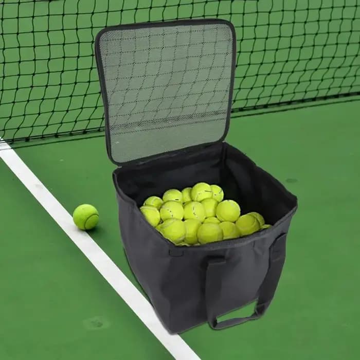 Sac de chariot de balle de Tennis pouvant contenir 160 balles, sac de rangement en tissu Oxford de grande capacité, panier de balle de Tennis Compact noir pour l'enseignement