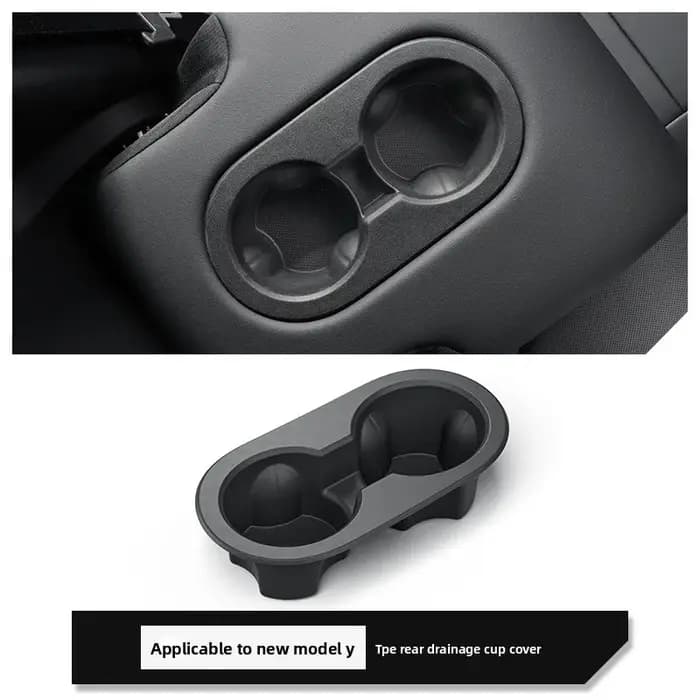 Pour Tesla Model Y L 2025 – Boîte de rangement en silicone pour porte-gobelet central de voiture