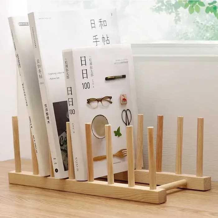 Égouttoir de rangement DIY en bambou pour assiettes