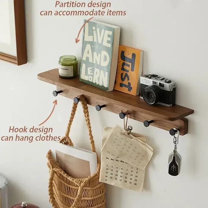 Porte-manteau mural avec étagère de rangement
