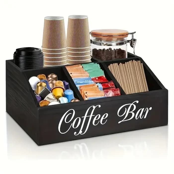 Boîte de rangement de café en bois