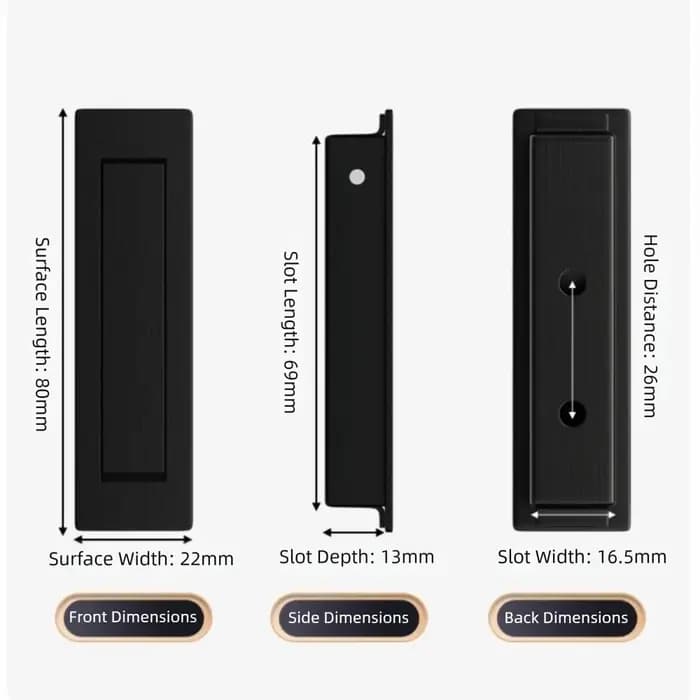 Poignée de porte d'armoire en acier inoxydable