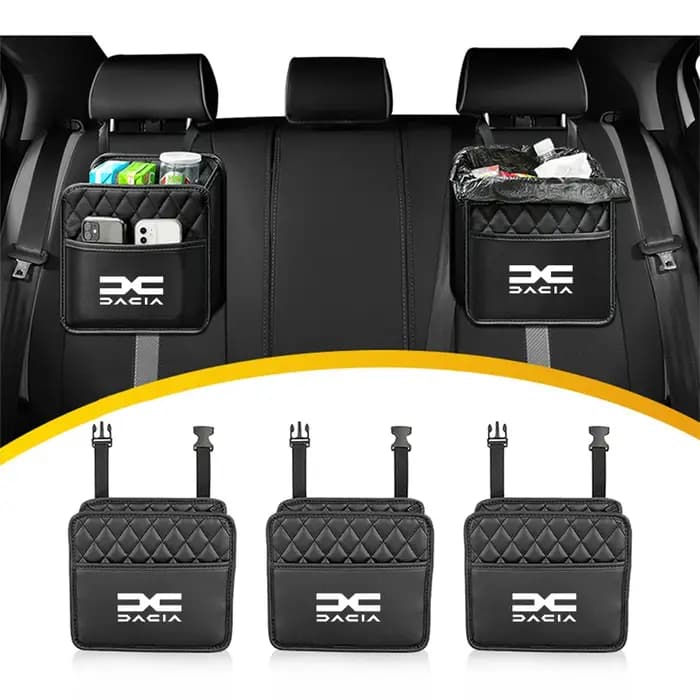 Boîte de rangement pour siège arrière de voiture, organisateur suspendu pour siège auto, sacs en cuir pour Dacia Bigster Spring Duster Sandero Jogger Dokker Lodgy