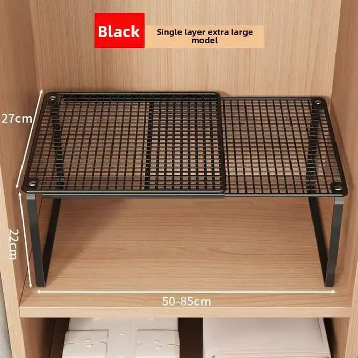 Étagère de placard robuste et réglable en hauteur, support de rangement extensible et rétractable, étagère de cabinet peu encombrante