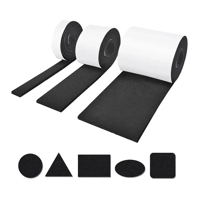 Ders foetaux en feutre auto-adhésifs pour chaises, 3 rouleaux, 100x10 cm, 100x5 cm, 100x2 cm, 5 mm