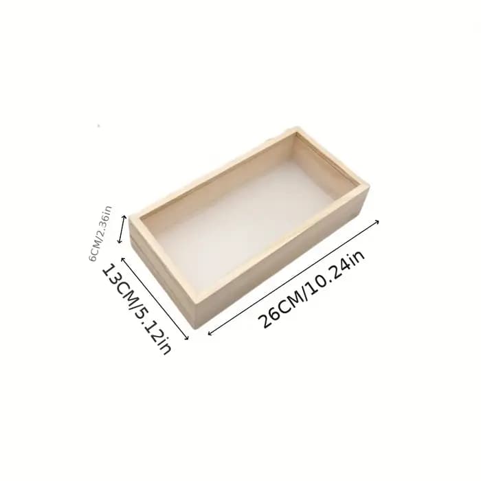 Boîte de présentation rectangulaire en bois massif