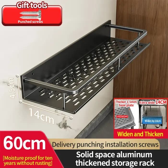 Support de rangement de toilettes amélioré de 60CM de largeur/étagères de shampoing de salle de bains
