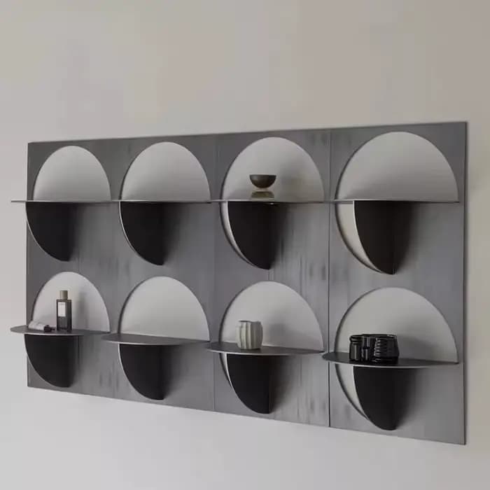 Bibliothèques nordiques en acier inoxydable, équipées de mur, organisateur moderne, étagère de range