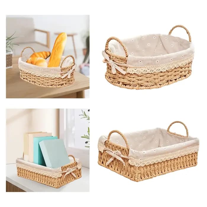 Paniers de rangement tissés à la main avec boîte à cosmétiques Foy