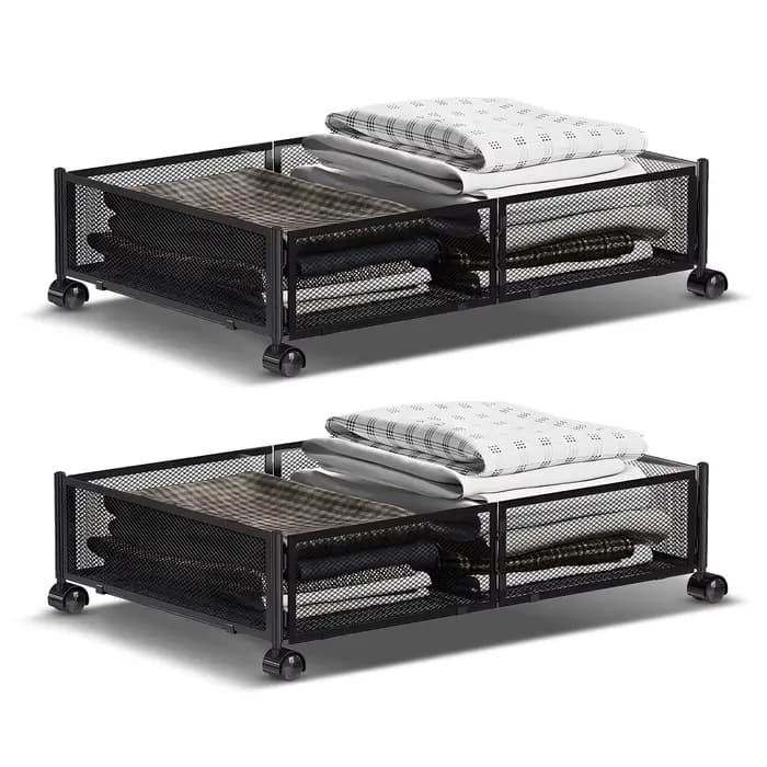 Conteneur de rangement pliable sous le lit avec roulettes