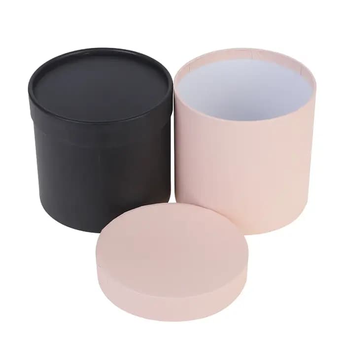 Boîtes rondes en papier à fleurs