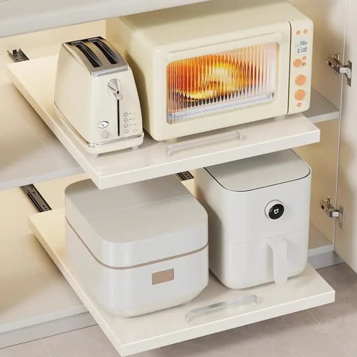 Étagère extractible de cuisine chromée réglable