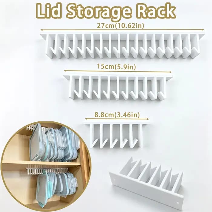 Support de rangement pour couvercles, support multi-fentes pour couvercles sous l'armoire, étagère de cuisine, organisateur d'évier, disponible avec 5 crochets/10 crochets/19 crochets