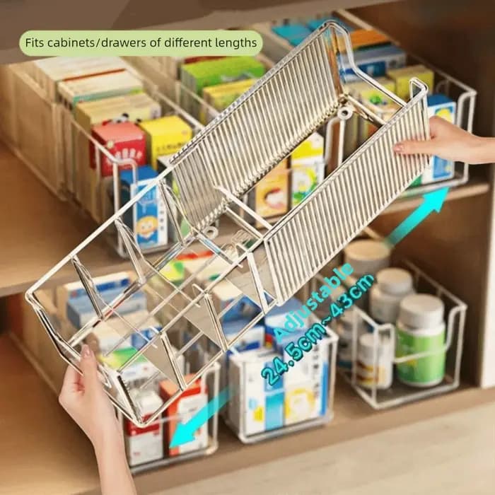 Boîte de rangement extensible en plastique grande capacité avec séparateurs