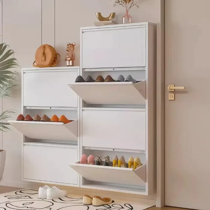 Petit meuble à chaussures multi-compartiments pour balcon