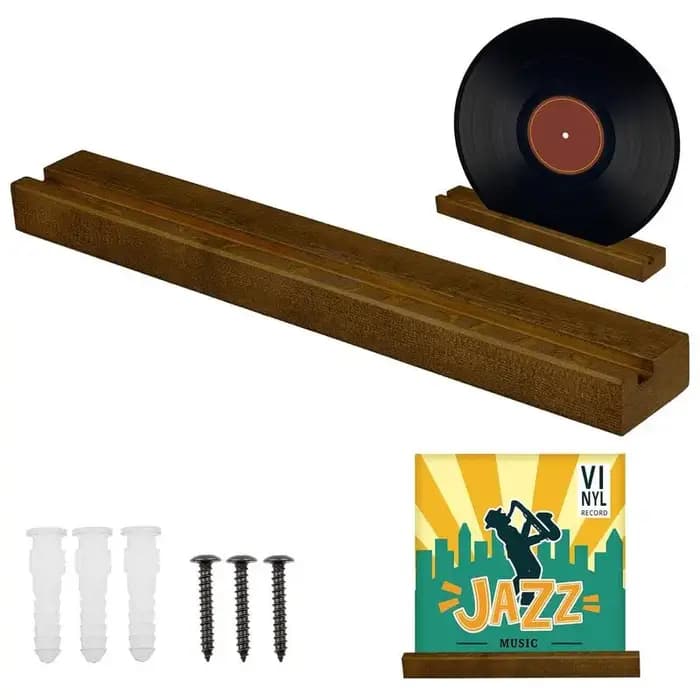 Porte-disque mural en bois et vinyle, petite étagère d'affichage