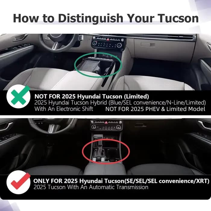 Pour Tucson 2022-2025 2026 : Organisateur de console centrale