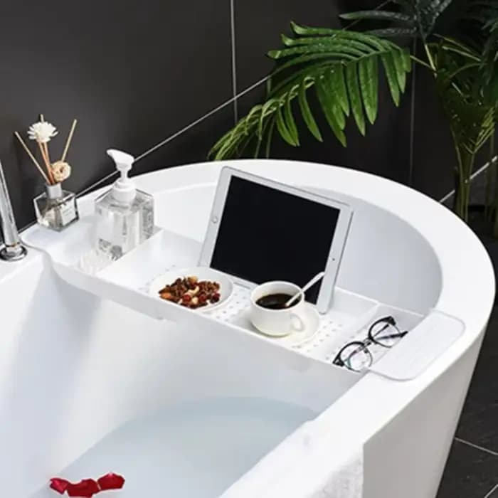 Support de rangement de baignoire rétractable multifonction
